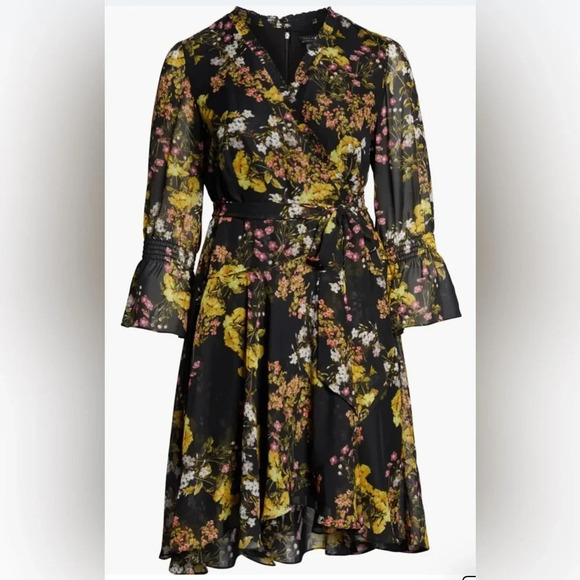 Tahari Faux Floral Dress Size 4 - Picture 1 of 11